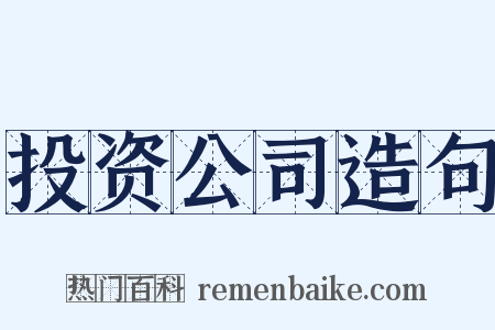 投资公司造句是什么意思的图片
